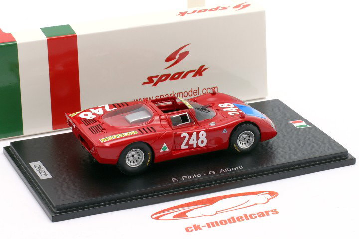 Alfa Romeo T33/2 #248 5th Targa Florio 1969 Pinto, Alberti 1:43 Spark