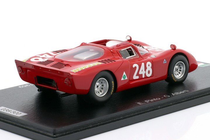 Alfa Romeo T33/2 #248 5th Targa Florio 1969 Pinto, Alberti 1:43 Spark
