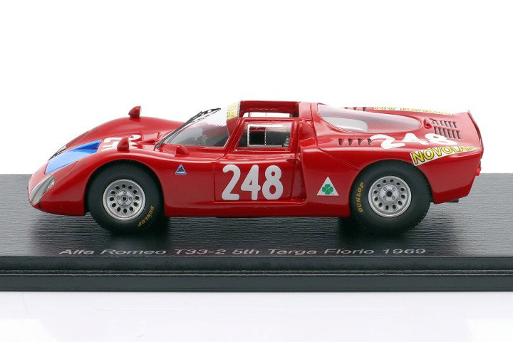 Alfa Romeo T33/2 #248 5th Targa Florio 1969 Pinto, Alberti 1:43 Spark