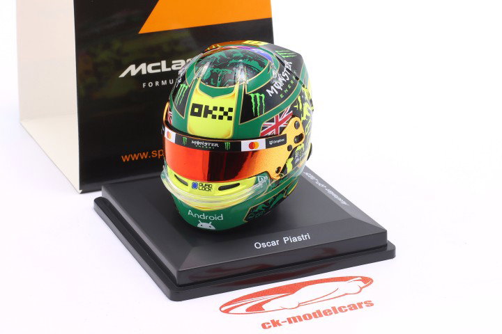 Oscar Piastri McLaren #81 9º australiano GP fórmula 1 2025 casco 1:5 Spark