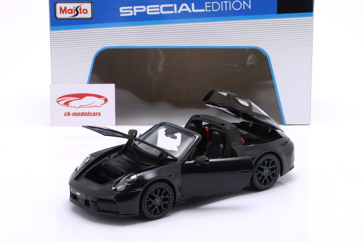 Porsche 911 (992.2) Targa 4 GTS Hybride Année de construction 2025 noir 1:18 Maisto