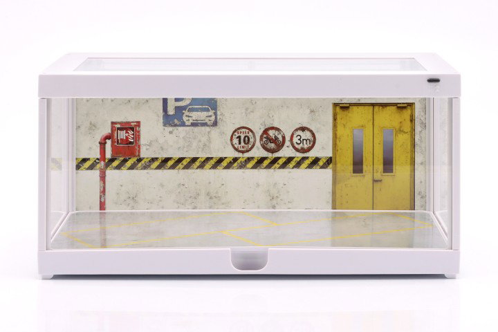 Diorama Vitrine individual branco com Iluminação LED para escala 1:18 / 1:24 Triple9