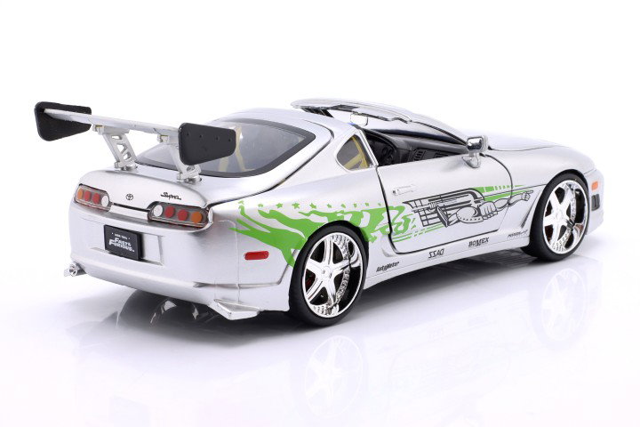 Brian's Toyota Supra filmserie Fast & Furious zilver / decor 1:24 Jada Toys