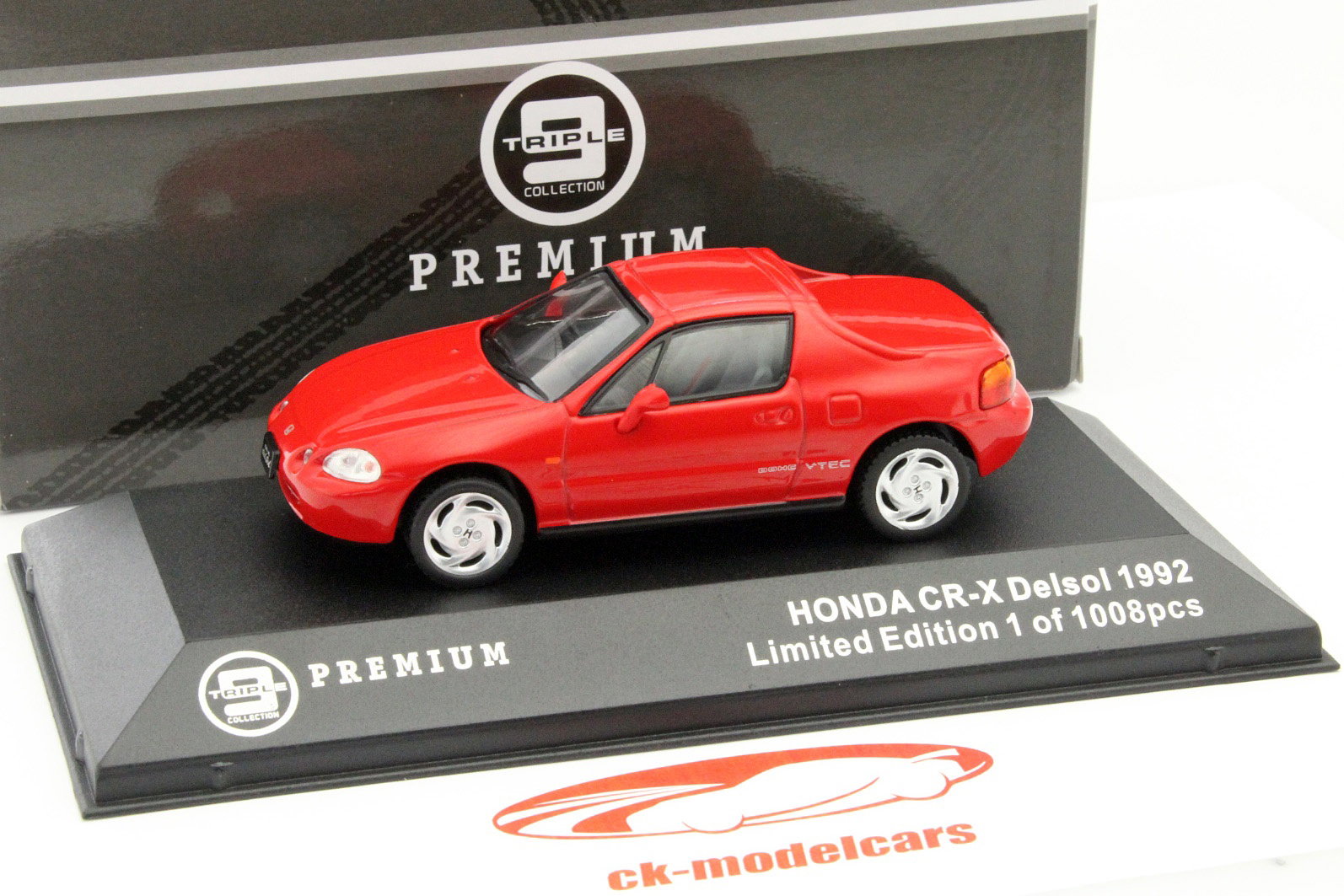 Honda CR-X Delsol Year 1992 red 1:43 Triple 9