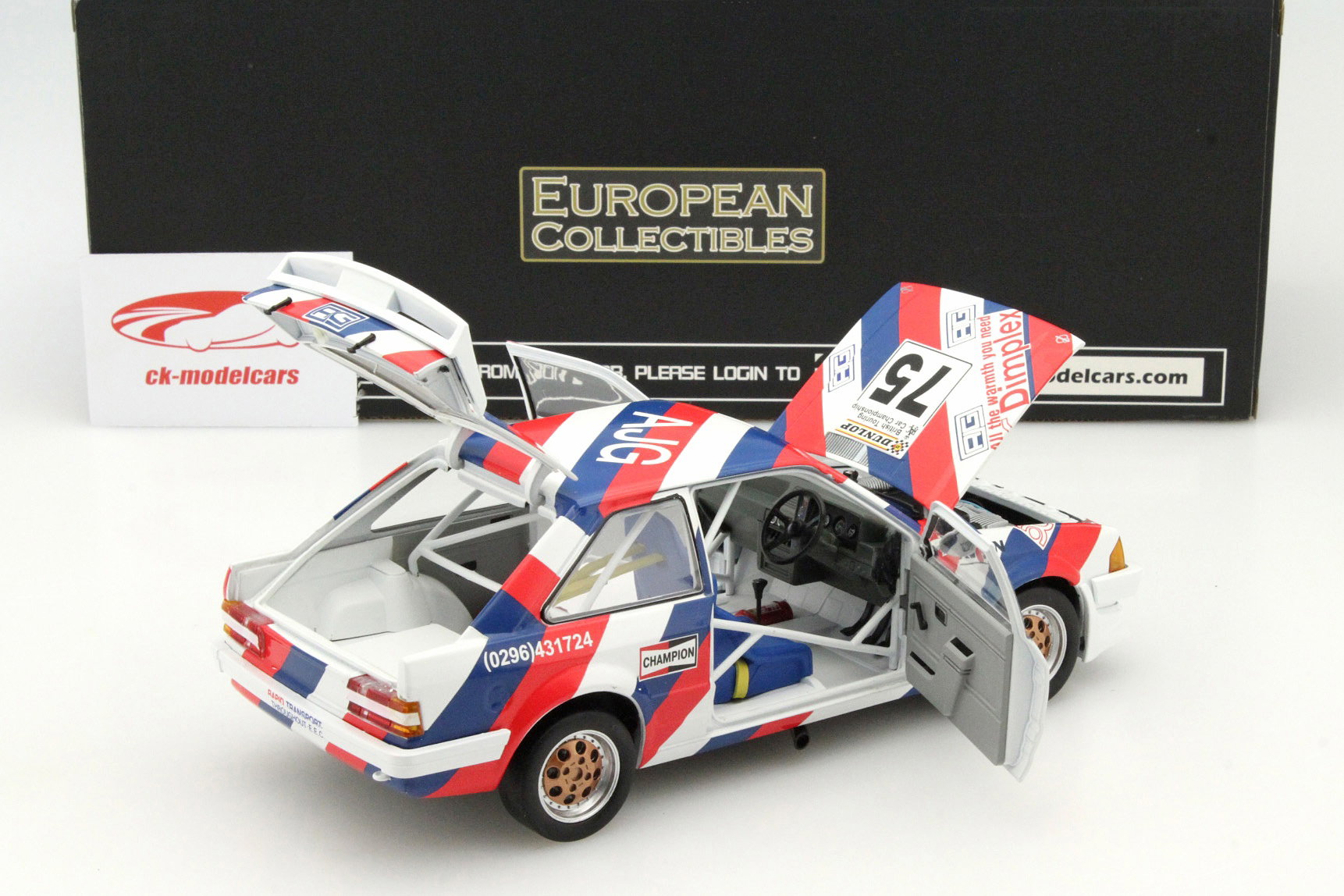 Ford Escort MK3 RS1600i #75 BTCC 1988 Goddard 1:18 SunStar