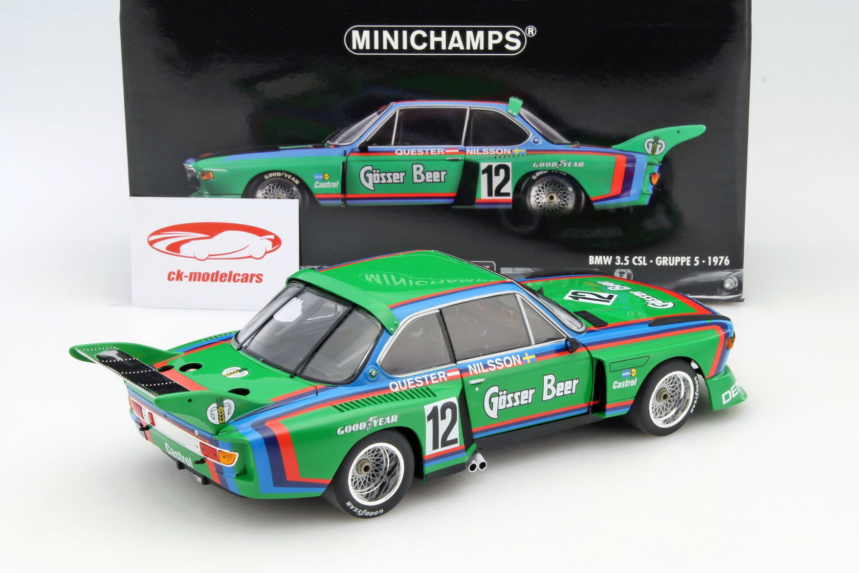 BMW 3.5 CSL Gr.5 #12 Winner 6h Zeltweg 1976 Quester, Nilsson 1:18 Minichamps