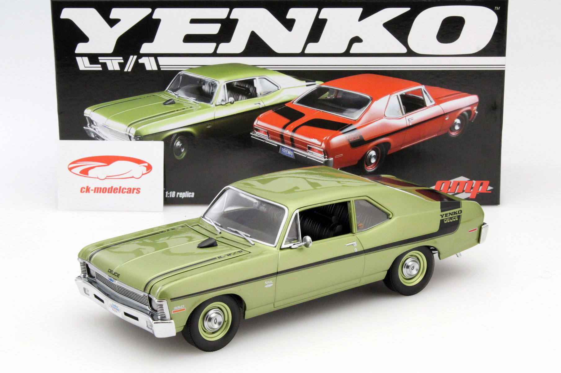 Chevrolet Nova L1/1 Yenko Deuce jaar 1970 groen 1:18 GMP