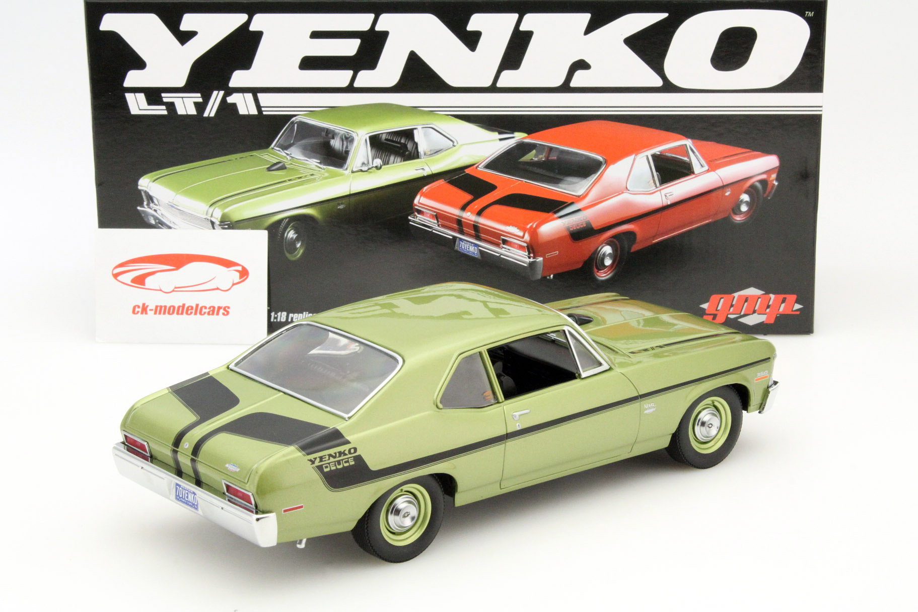Chevrolet Nova L1/1 Yenko Deuce jaar 1970 groen 1:18 GMP