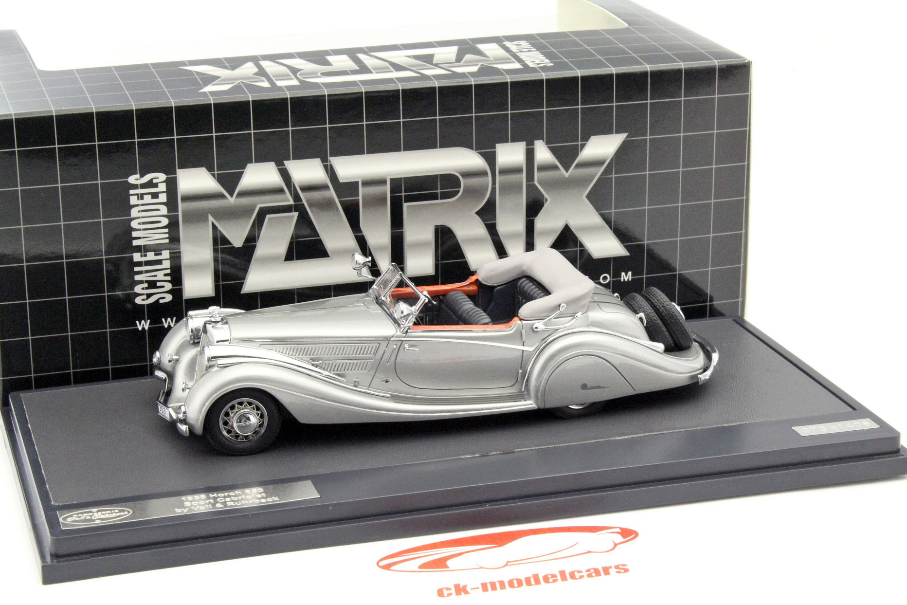 Horch 853 Sport Cabriolet Year 1938 silver 1:43 Matrix