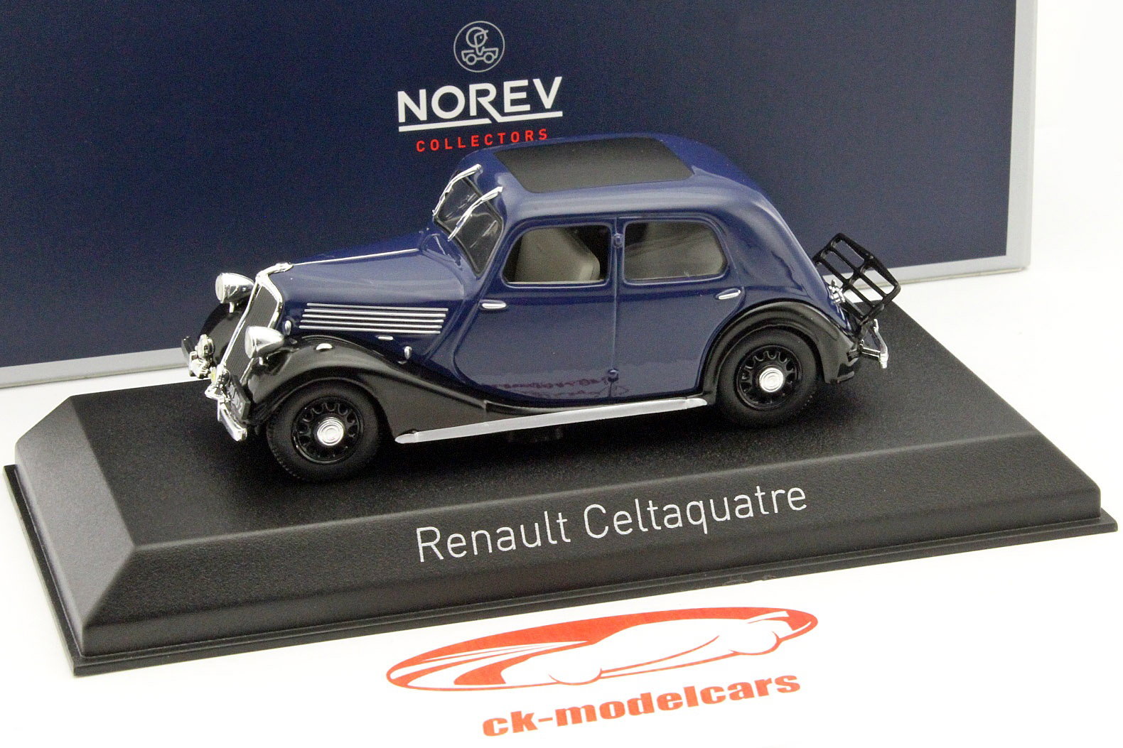 Renault Celtaquatre Year 1936 dark blue / black 1:43 Norev