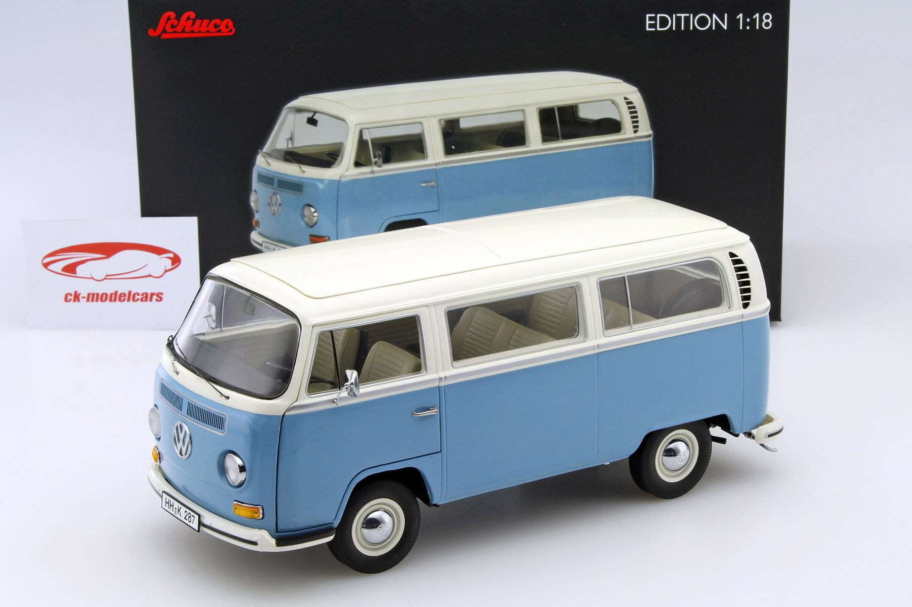 Volkswagen VW T2a Bus Year 1967-70 blue / white 1:18 Schuco