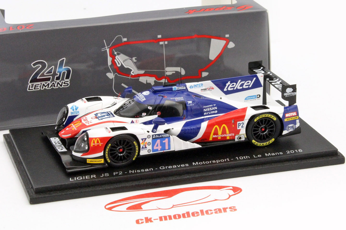 Ligier JSP2 #41 24h LeMans 2016 Rojas, Canal, Berthon 1:43 Spark