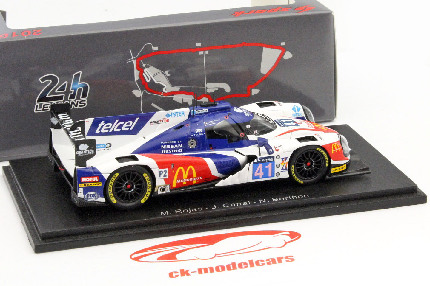 Ligier JSP2 #41 24h LeMans 2016 Rojas, Canal, Berthon 1:43 Spark