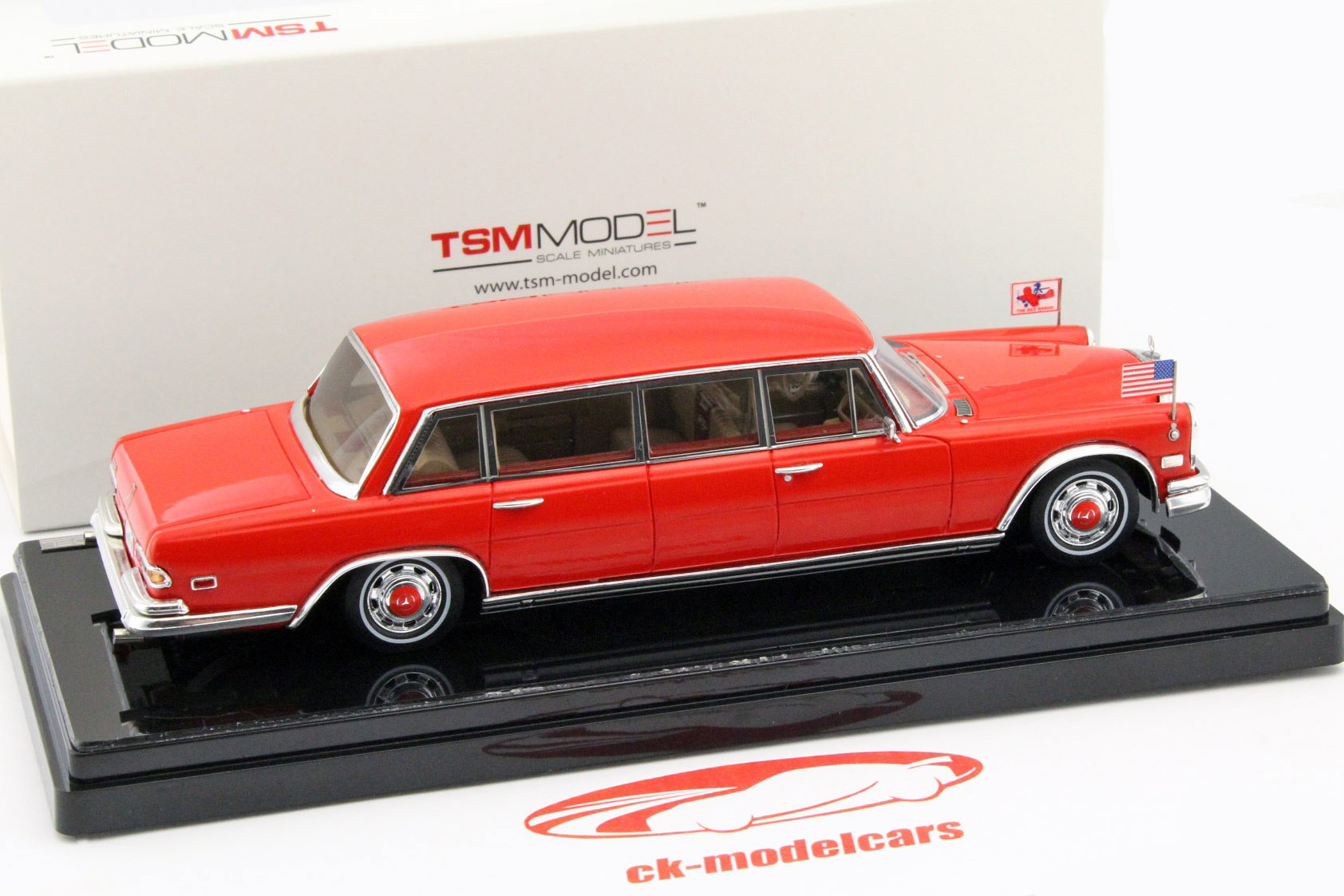 Mercedes-Benz 600 Pullman Red Baron Hilton Family année 1972 rouge 1:43 TrueScale