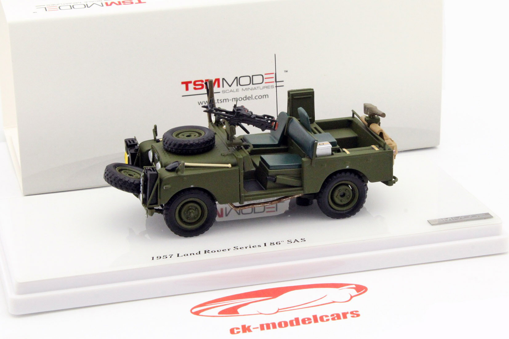 Land Rover Series I SAS Patrol année 1957 olive vert 1:43 TrueScale