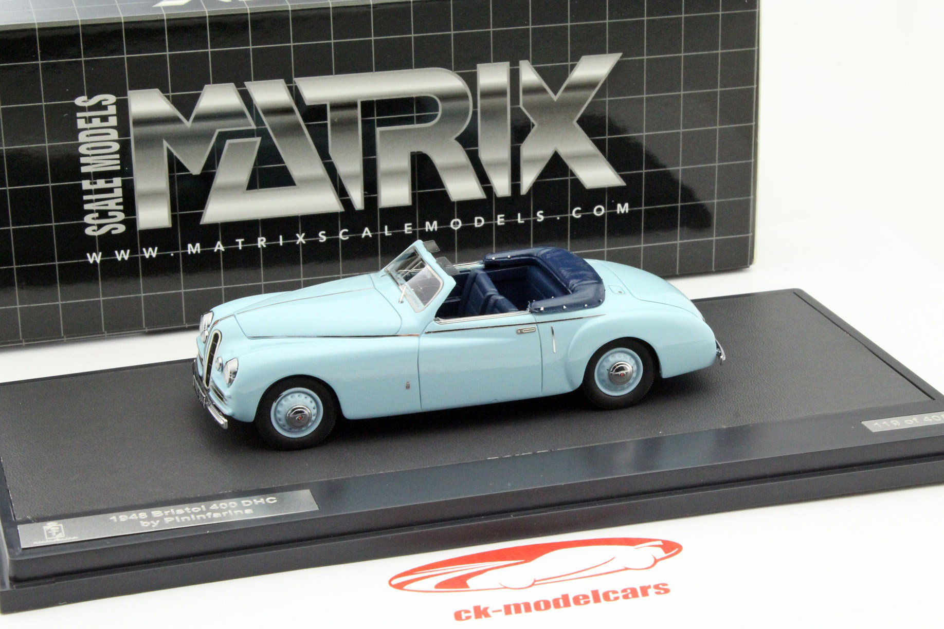 Bristol 400 DHC Pininfarina year 1948 blue 1:43 Matrix
