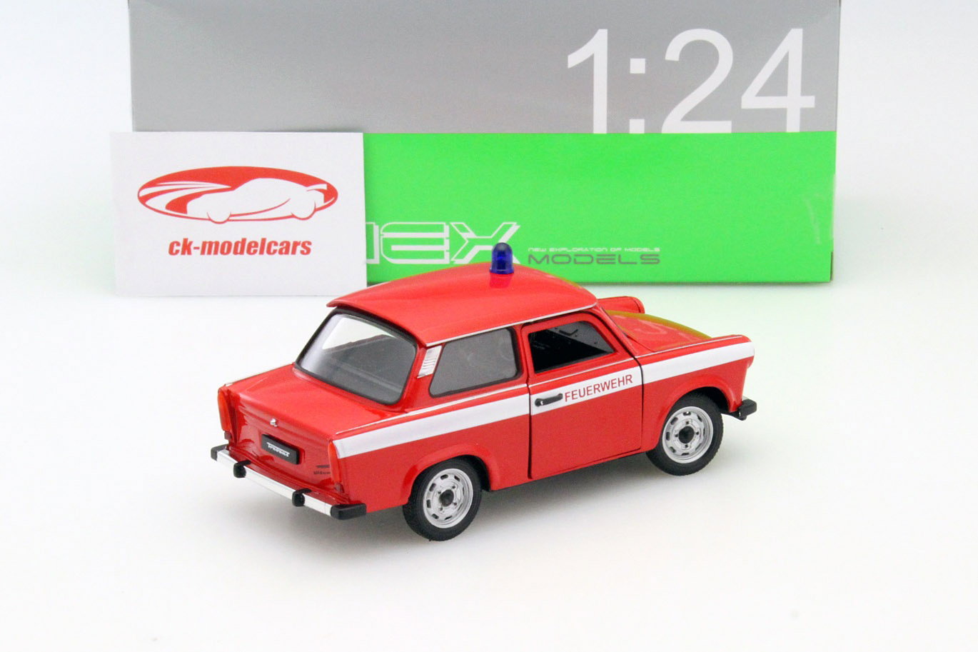 Trabant 601 fire Department red / white 1:24 Welly