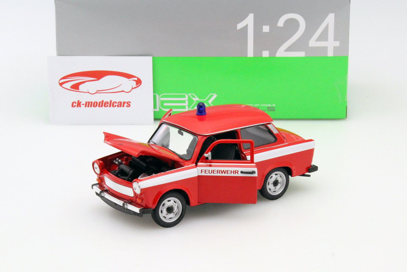 Trabant 601 fire Department red / white 1:24 Welly