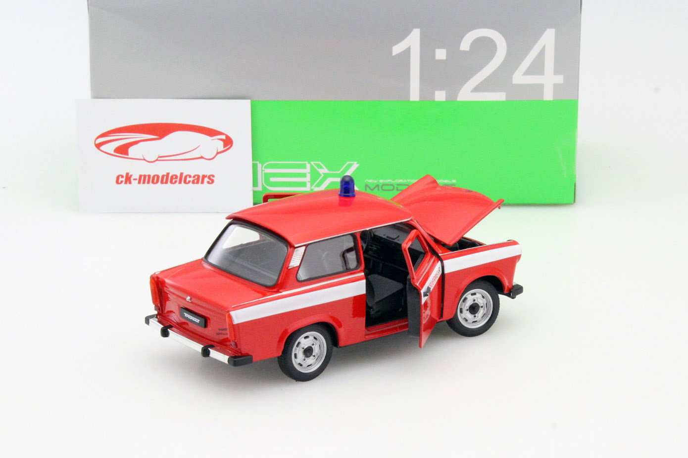 Trabant 601 fire Department red / white 1:24 Welly