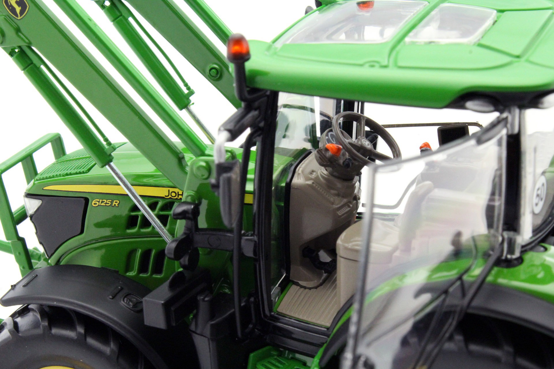 John Deere 6125R tractor with front loaders green 1:32 Wiking