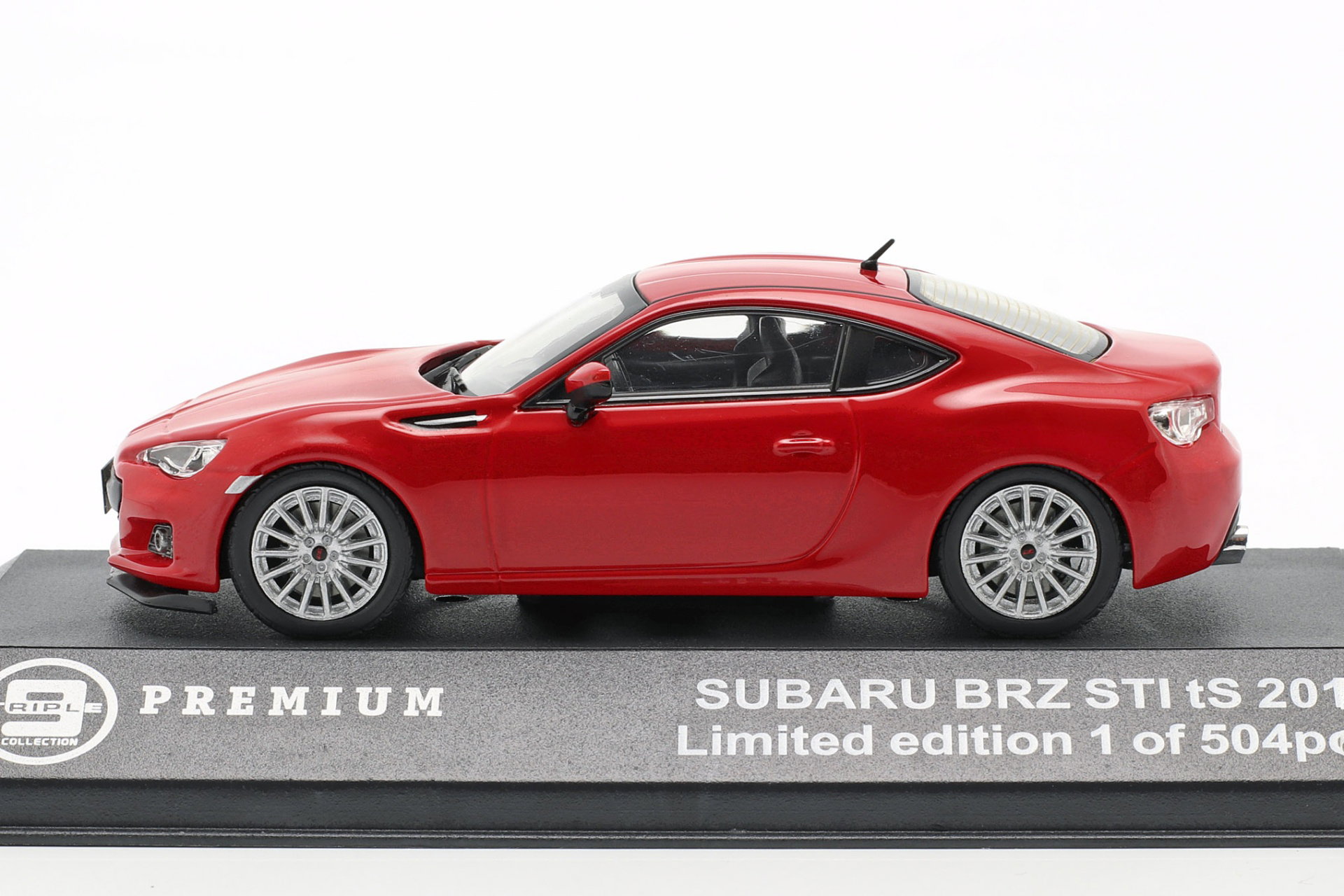 Subaru BRZ STI tS Year 2013 red 1:43 Triple 9