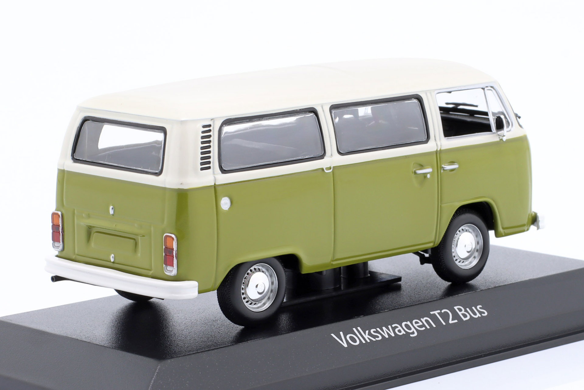 Volkswagen VW T2 Bus Byggeår 1972 grøn / hvid 1:43 Minichamps