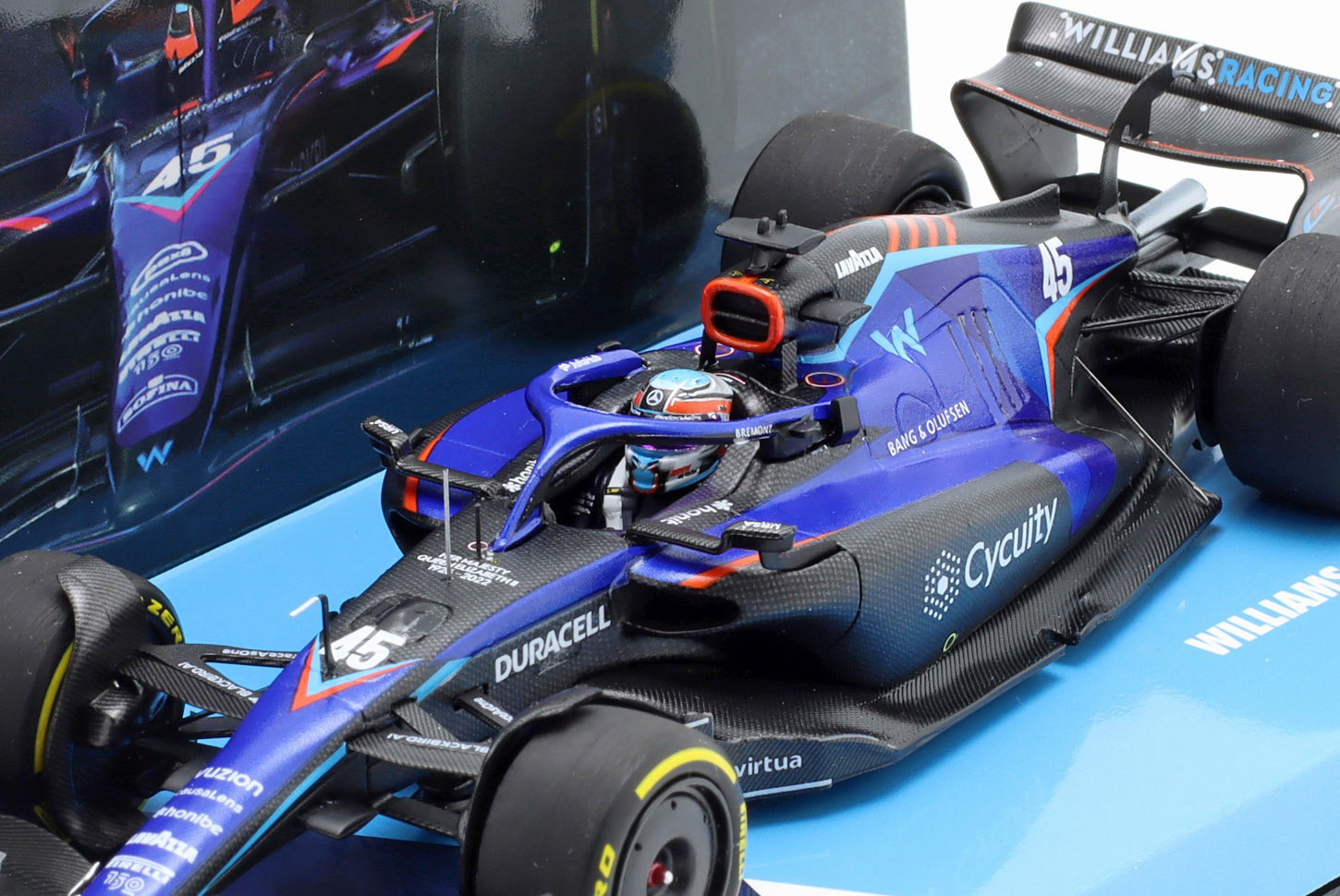 N. de Vries Williams FW44 #45 italiano GP Fórmula 1 2022 Signature Edition 1:43 Minichamps