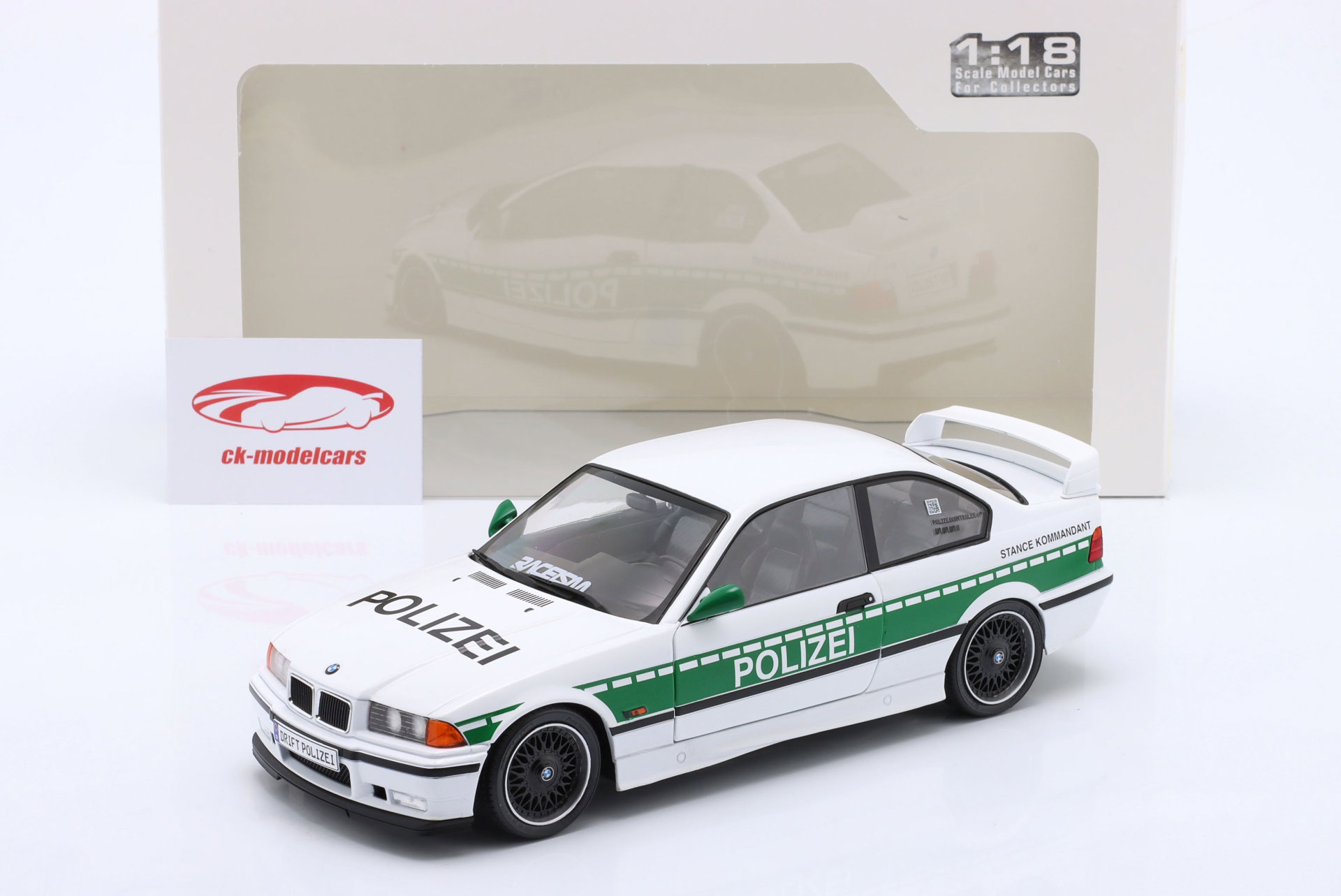 Solido 1:18 BMW M3 (E36) Coupe 建設年 1991 Drift Polizei 白 / 緑