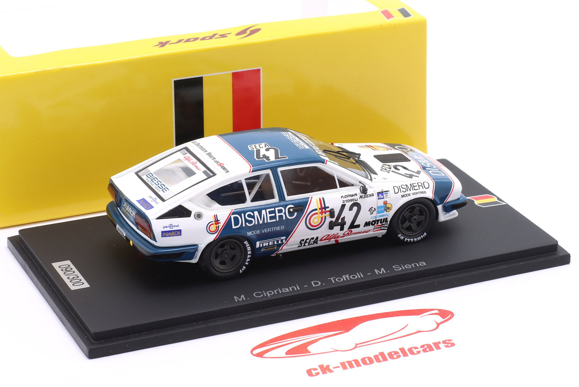 Alfa Romeo Alfetta GTV6 #42 24h Spa 1984 Cipriani, Toffoli, Siena 1:43 Spark
