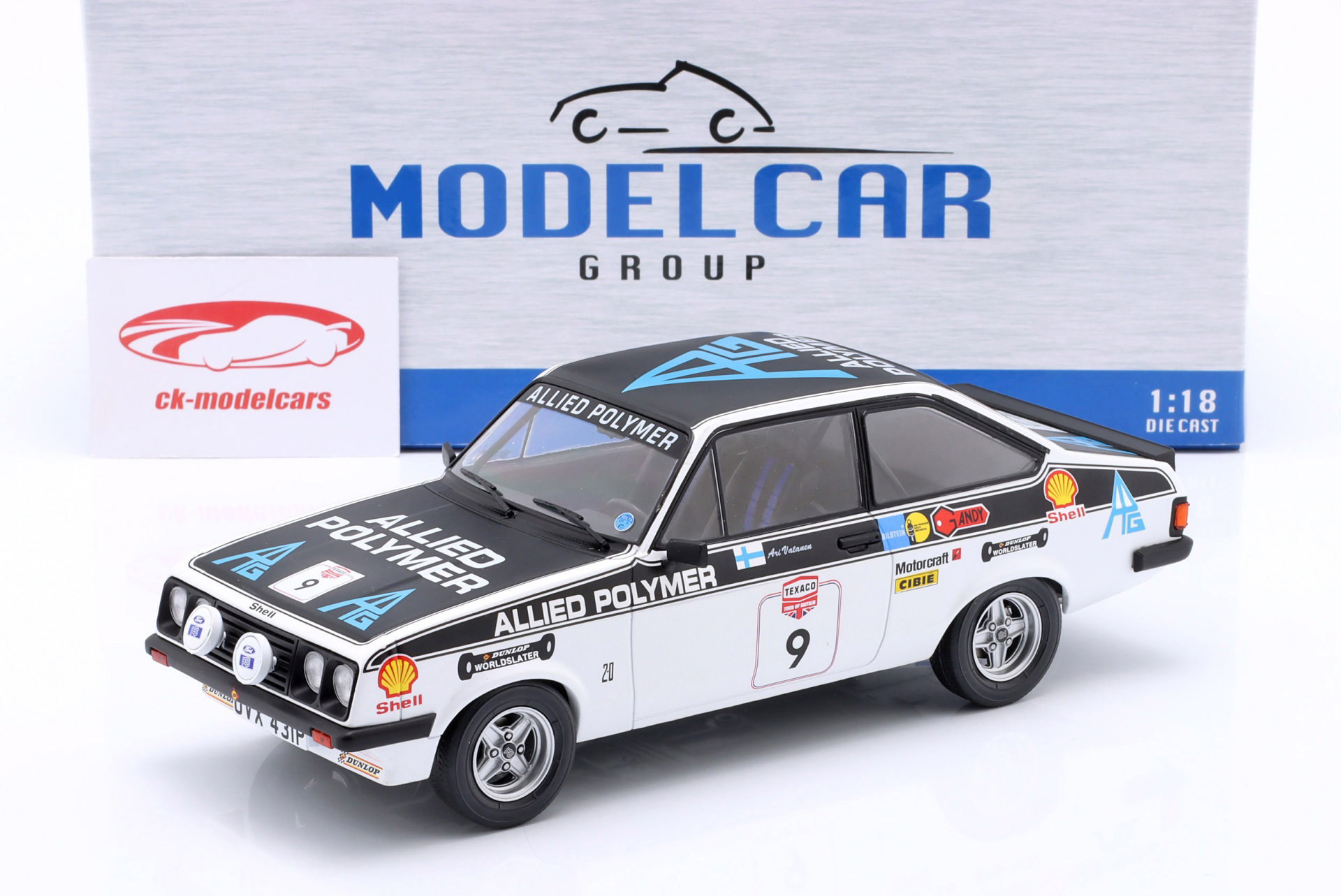 Ford Escort MK II RS 2000 #9 Lombard RAC Rallye 1977 Vatanen, Bryant 1:18 ModelCar Group