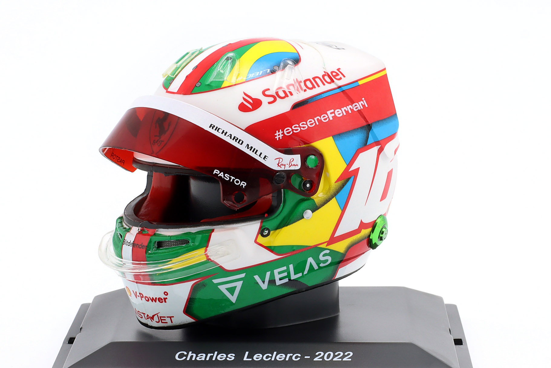 C. Leclerc Scuderia Ferrari #16 4th Brazil GP Formula 1 2022 helmet 1:5 Spark Editions