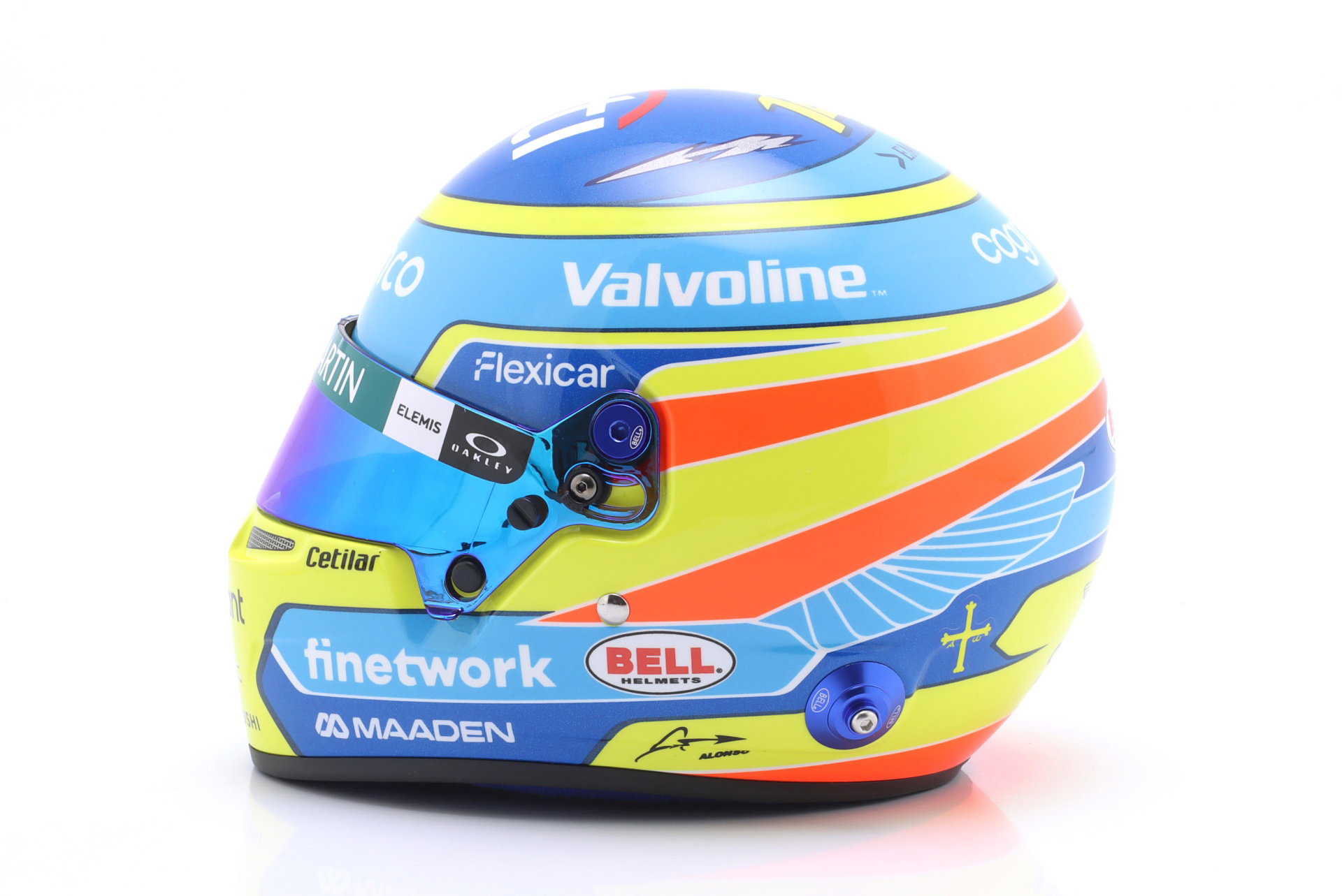 Fernando Alonso #14 Aston Martin Aramco formel 1 2025 hjelm 1:2 Bell