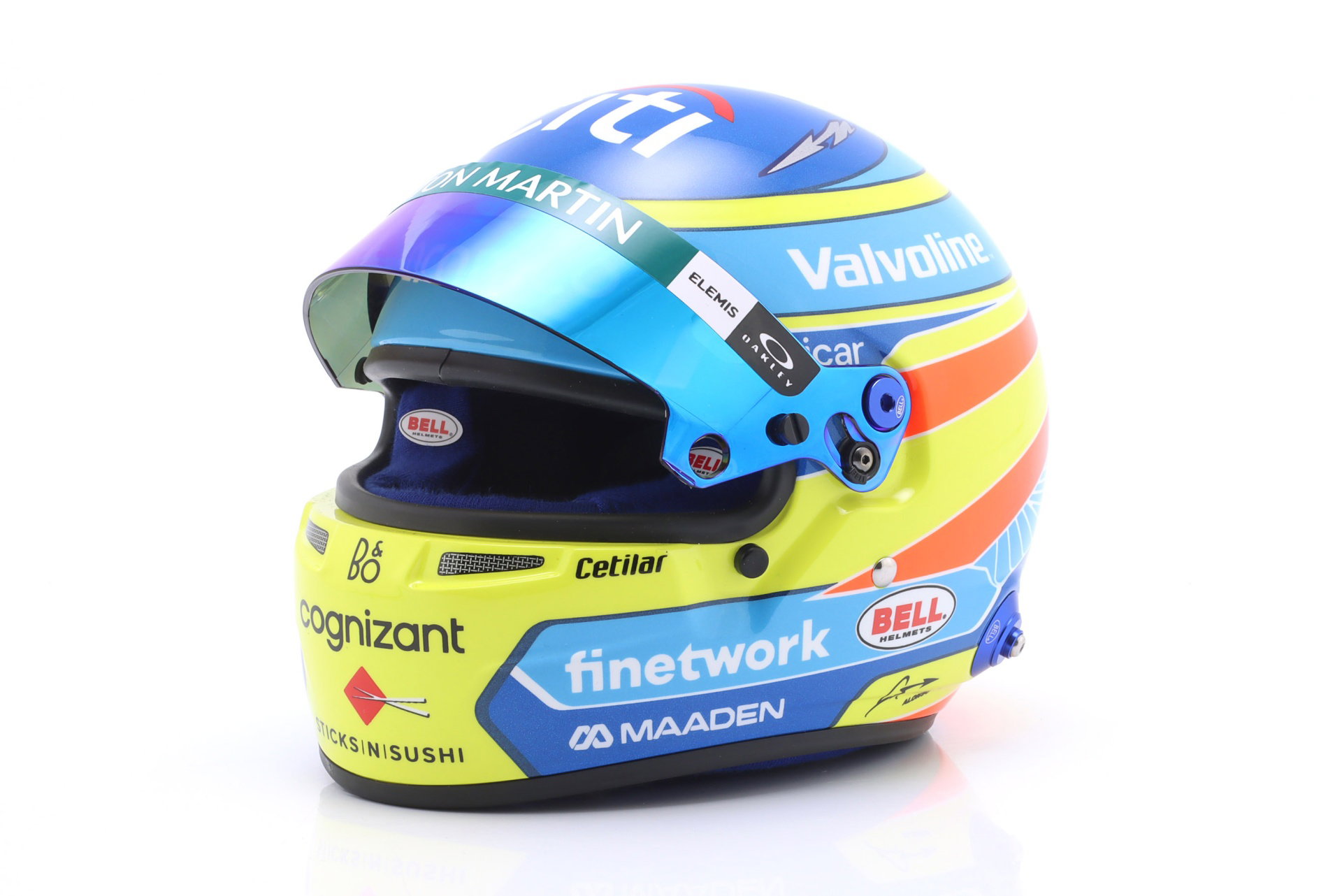 Fernando Alonso #14 Aston Martin Aramco formel 1 2025 hjelm 1:2 Bell