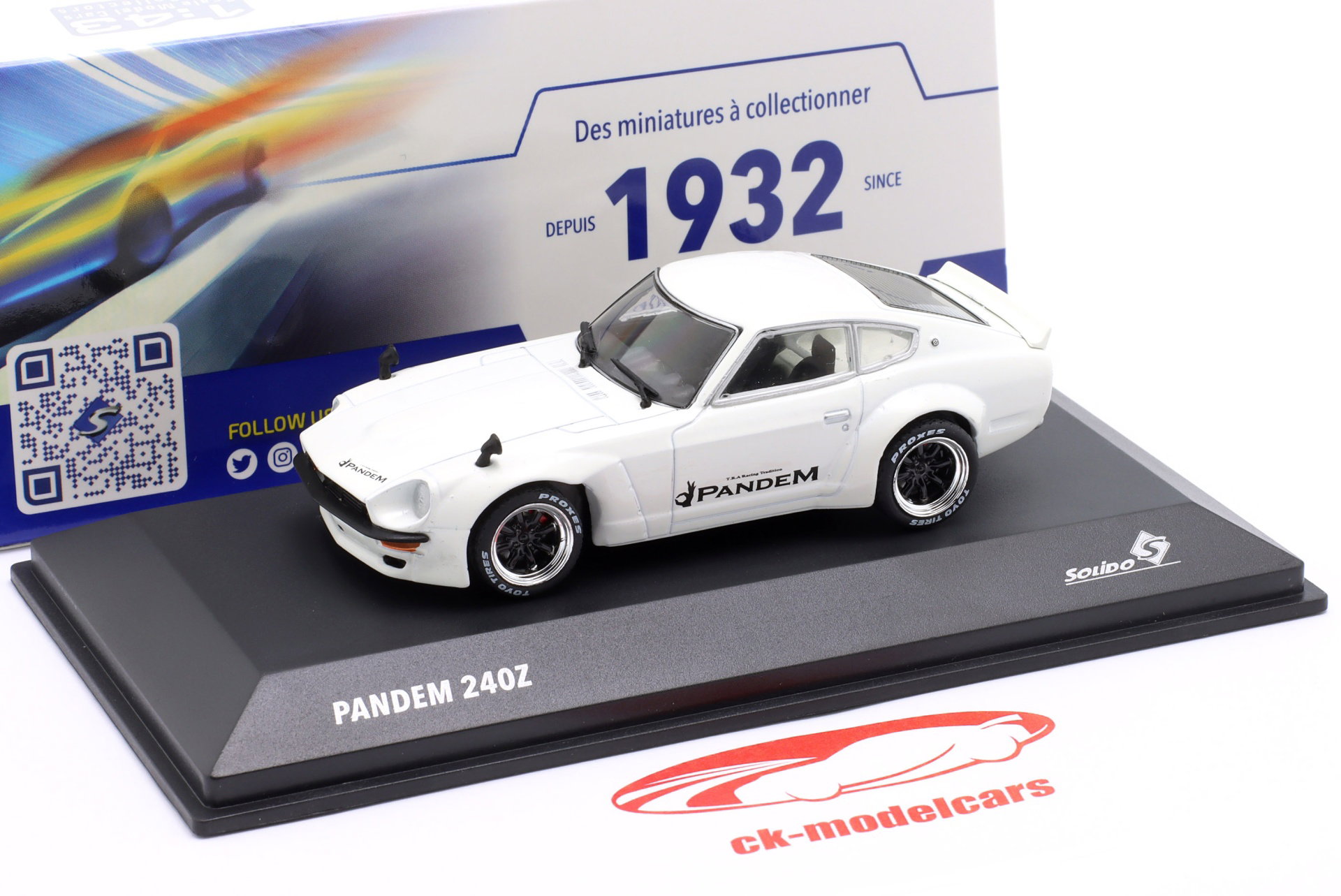 Datsun 240Z Pandem Rocket Bunny year 1973 white 1:43 Solido