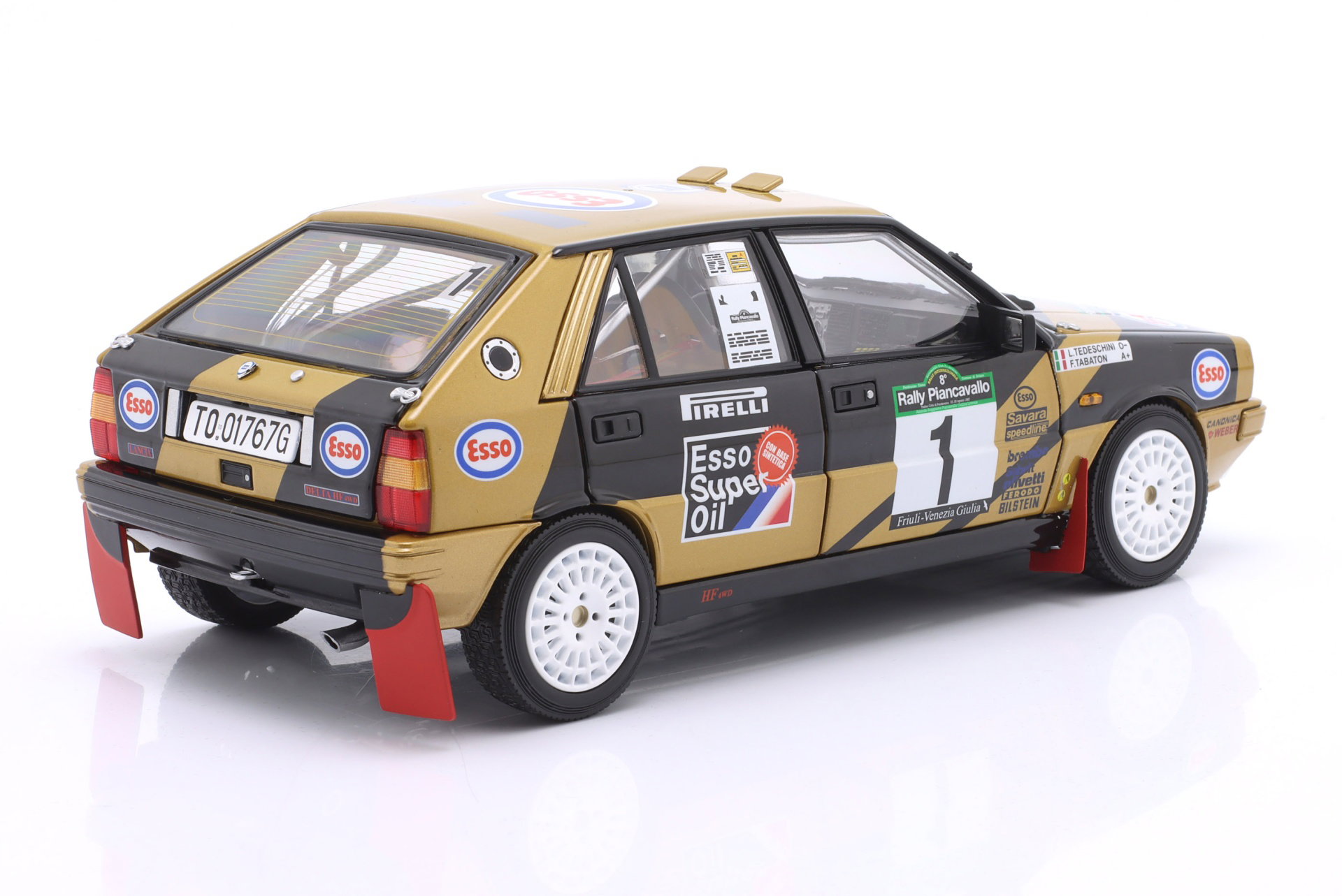 Lancia Delta HF 4WD #1 Winner Rallye Piancavallo 1987 Tabaton, Tedeschini 1:18 Kyosho