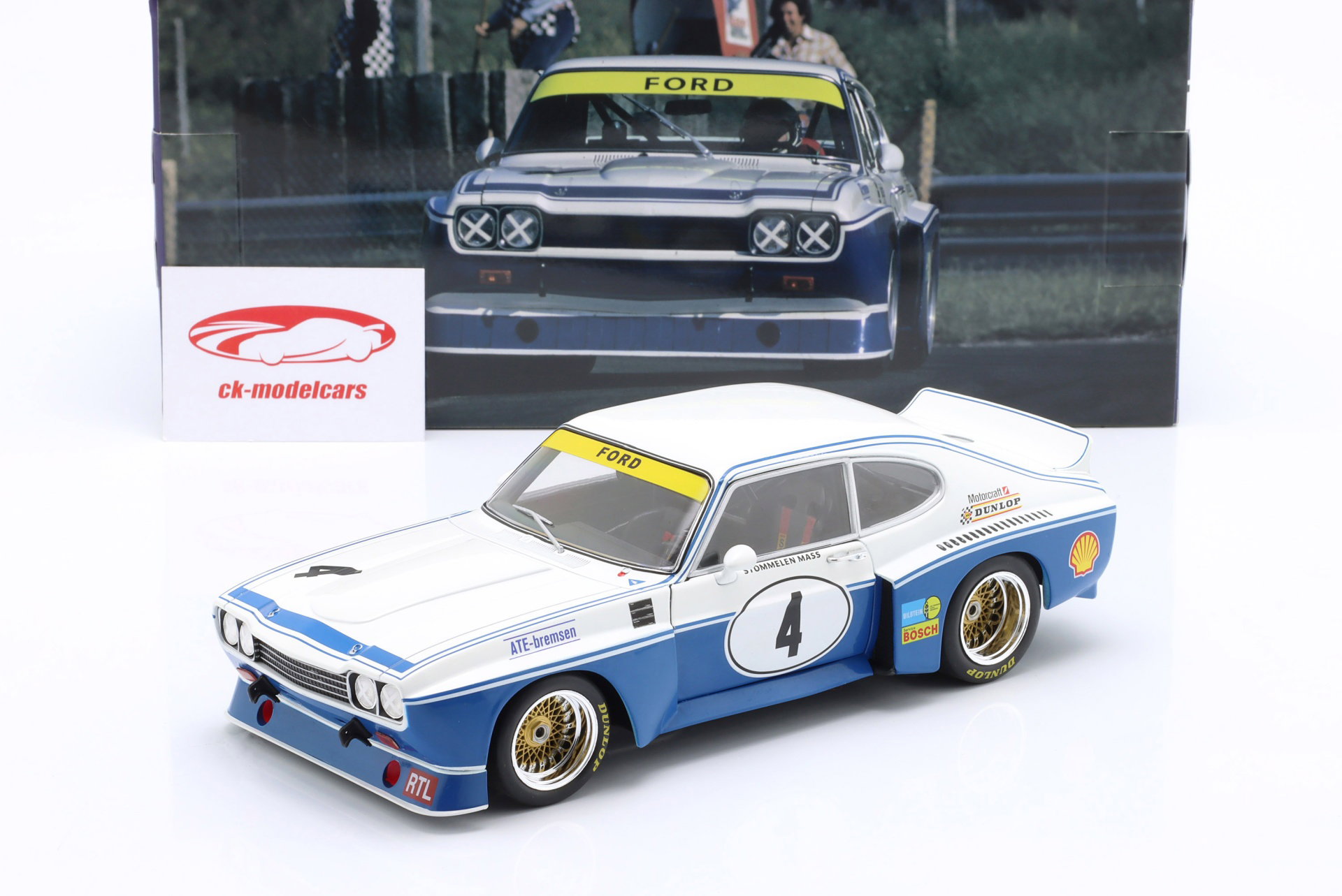 Ford Capri RS 3100 #4 vinder ETCC Zandvoort 1974 Stommelen, Mass 1:18 WERK83