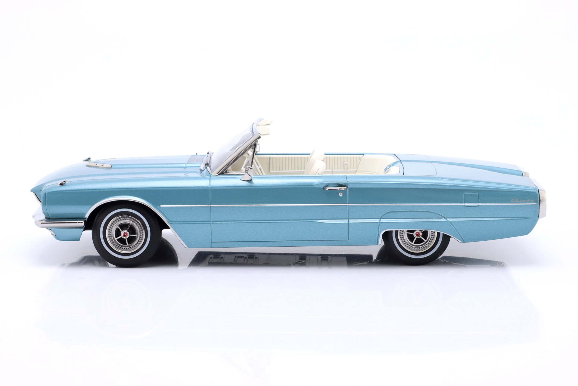 Ford Thunderbird converteerbaar Bouwjaar 1966 lichtblauw metalen 1:18 KK-Scale