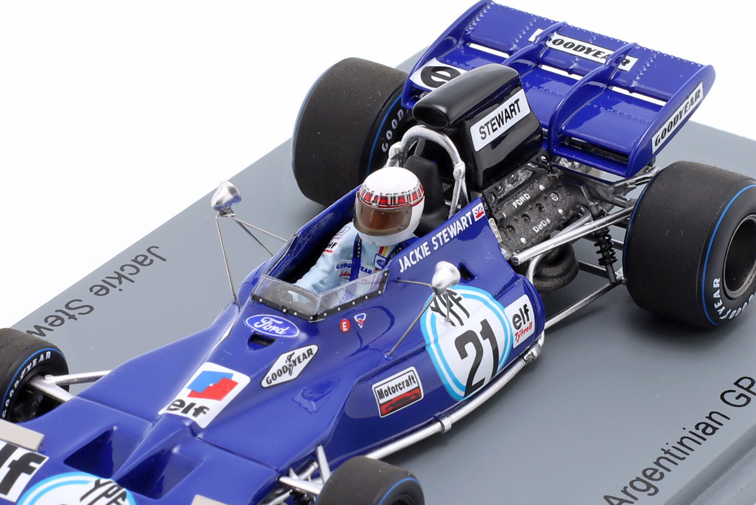 Jackie Stewart Tyrrell 003 #21 vinder Argentina GP formel 1 1972 1:43 Spark