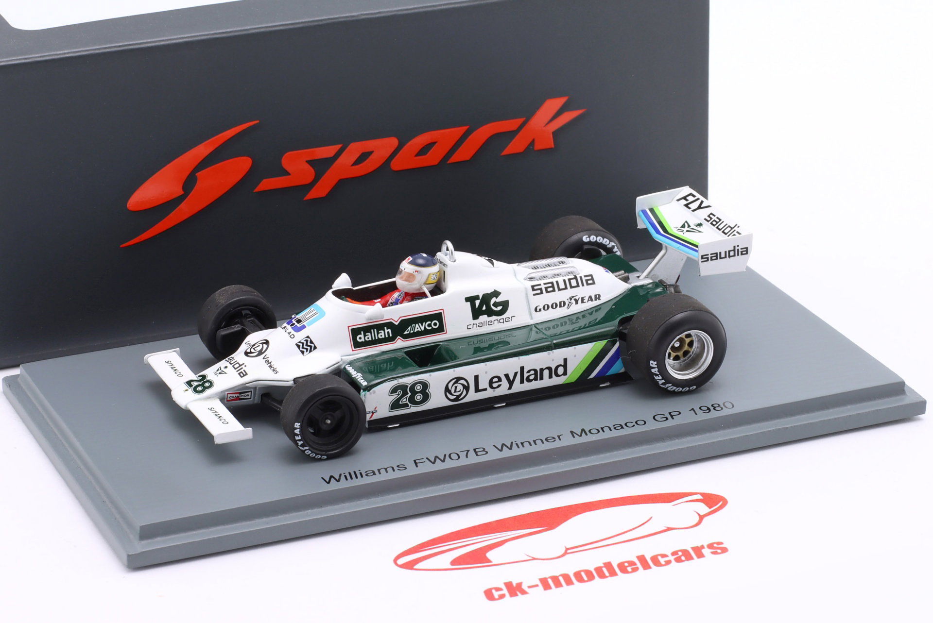 Carlos Reutemann Williams FW07B #28 vinder Monaco GP formel 1 1980 1:43 Spark
