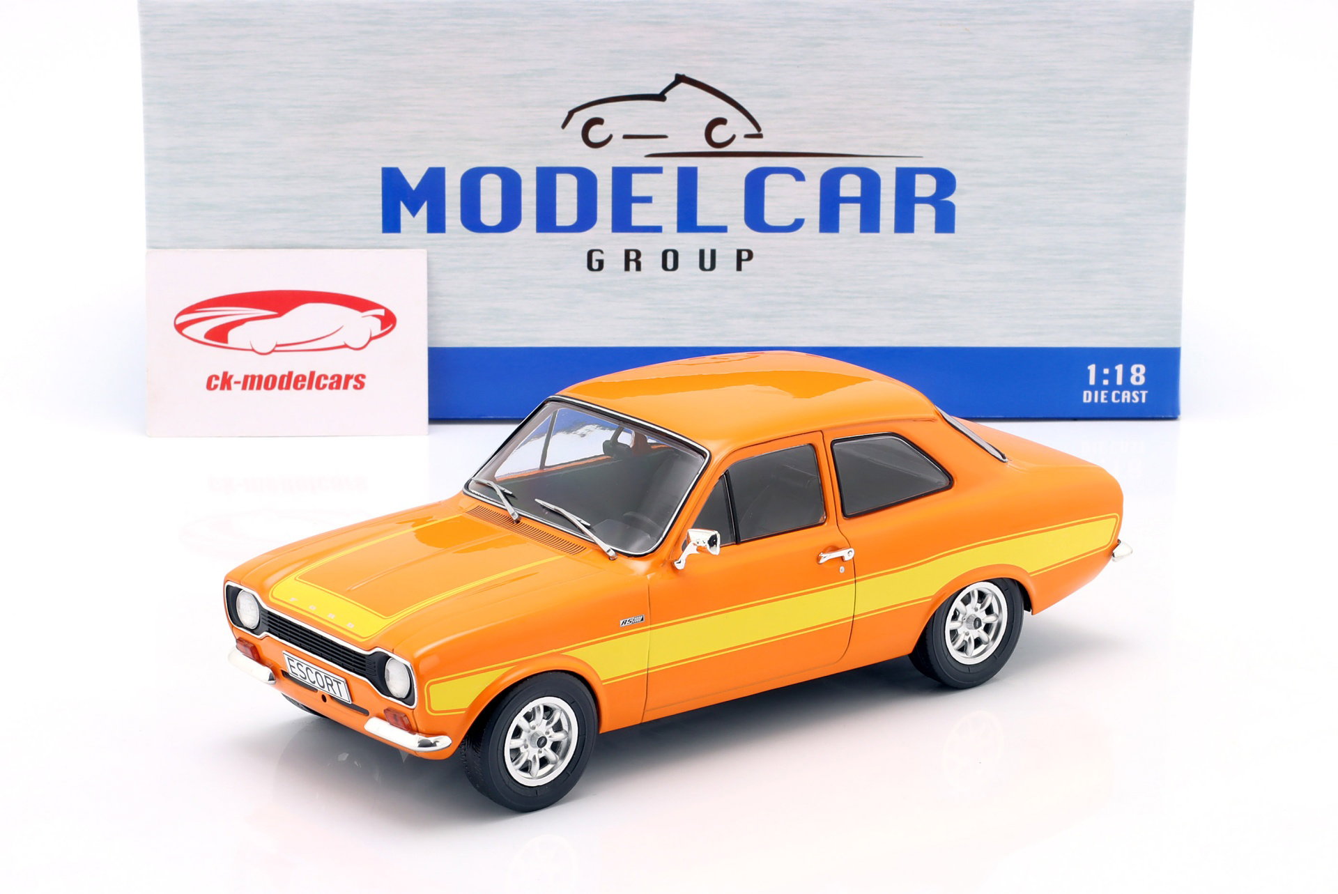 Ford Escort MK I RS 2000 year 1973 orange / yellow 1:18 ModelCar Group