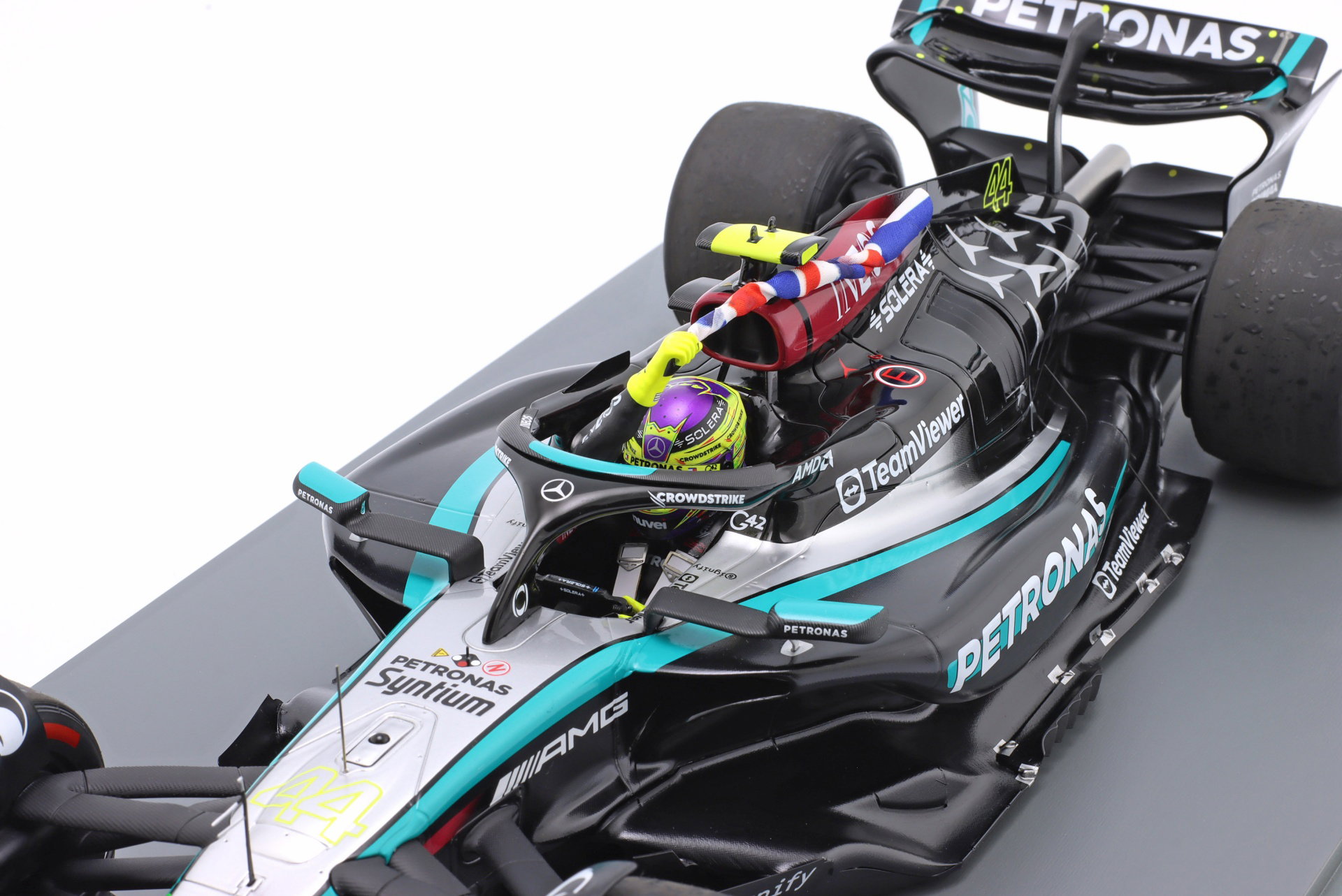 L. Hamilton Mercedes-AMG F1 W15 #44 ganhador Britânico GP fórmula 1 2024 1:12 Spark