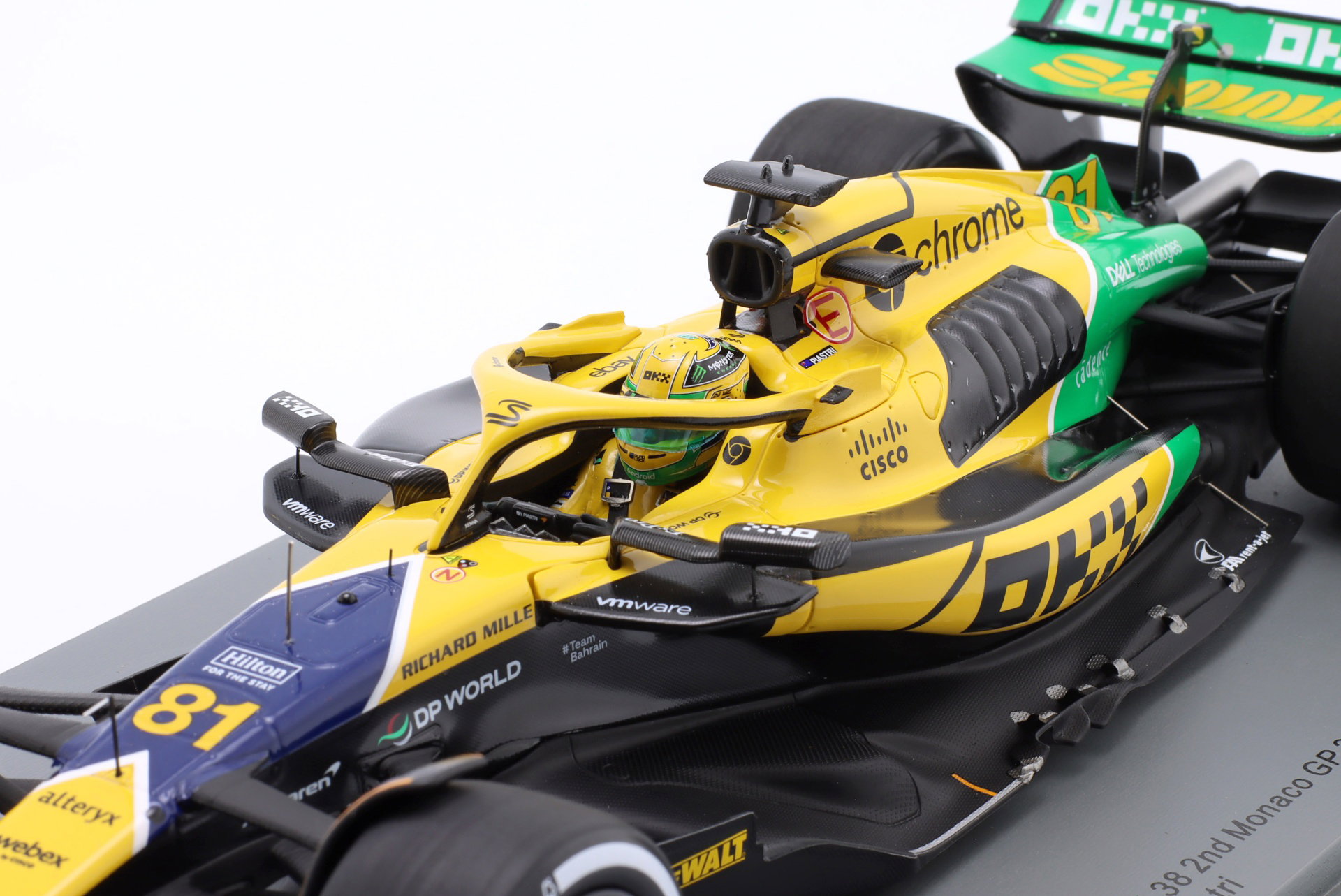Oscar Piastri McLaren MCL38 #81 2º Monaco GP fórmula 1 2024 1:18 Spark