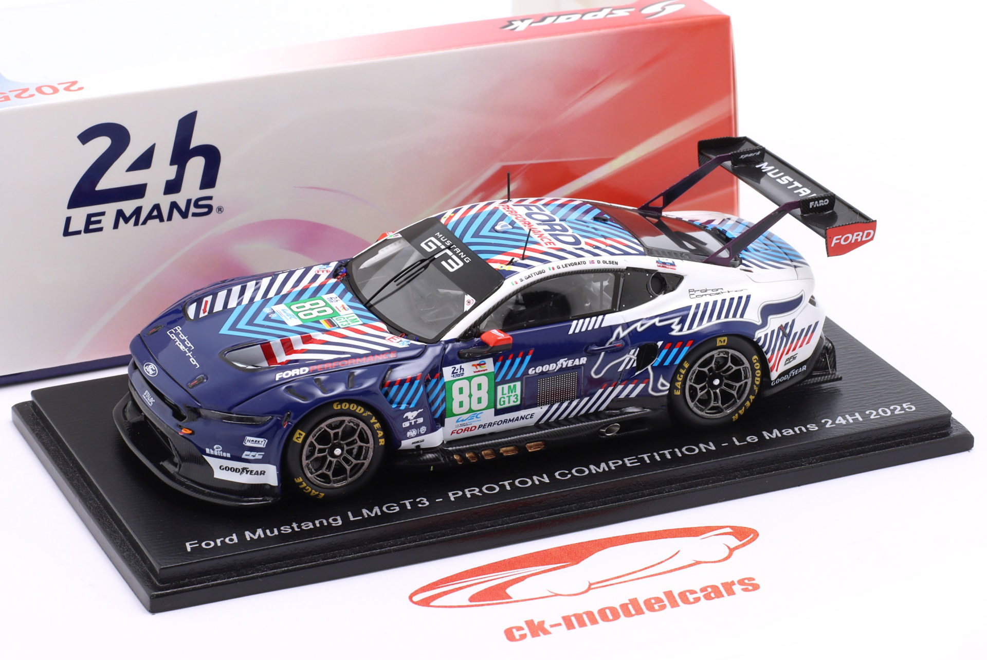 Ford Mustang GT3 #88 24h LeMans 2025 Gattuso, Levorato, Olsen 1:43 Spark