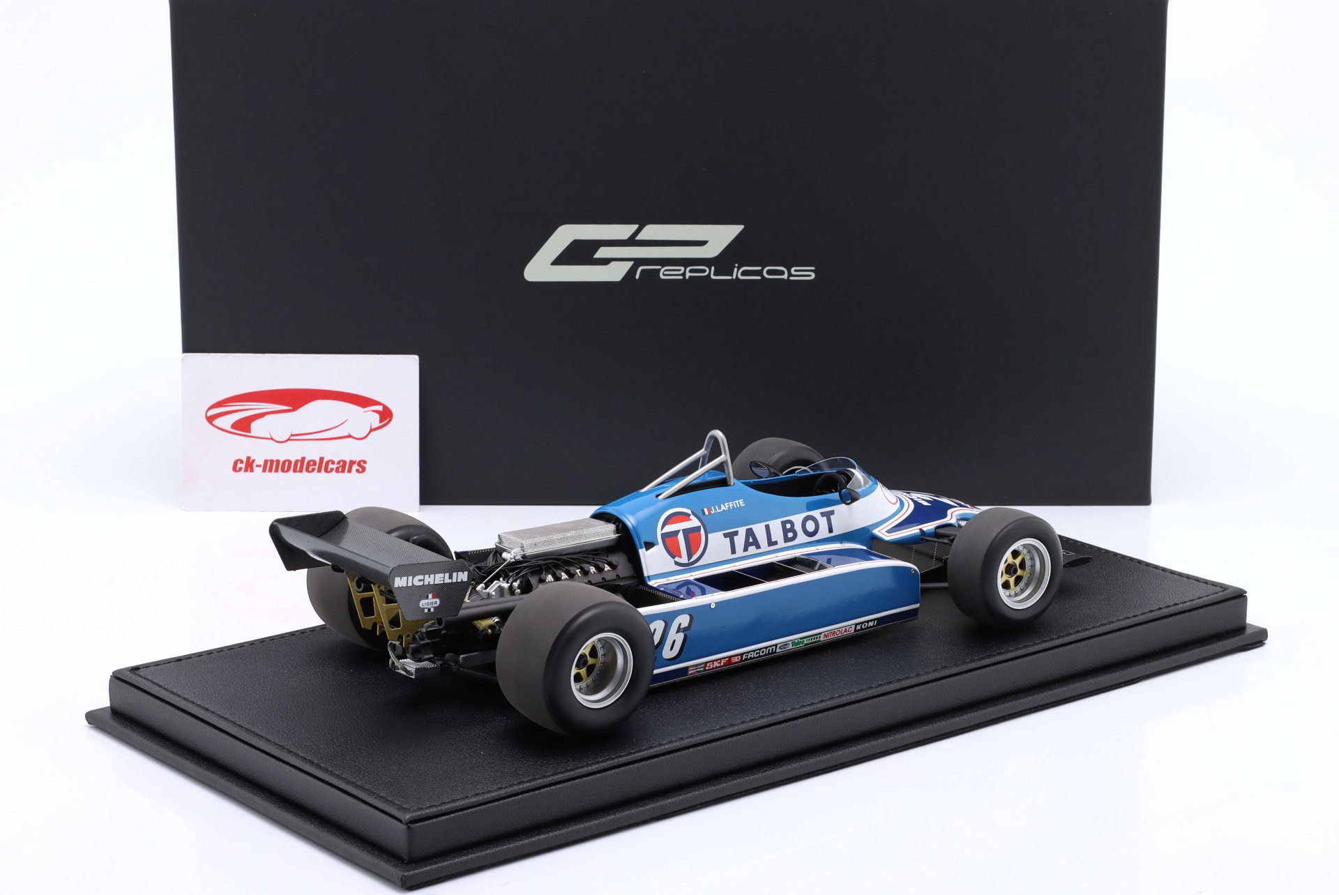 Jacques Laffite Ligier JS17B #26 6. USA Øst GP formel 1 1982 1:18 GP Replicas
