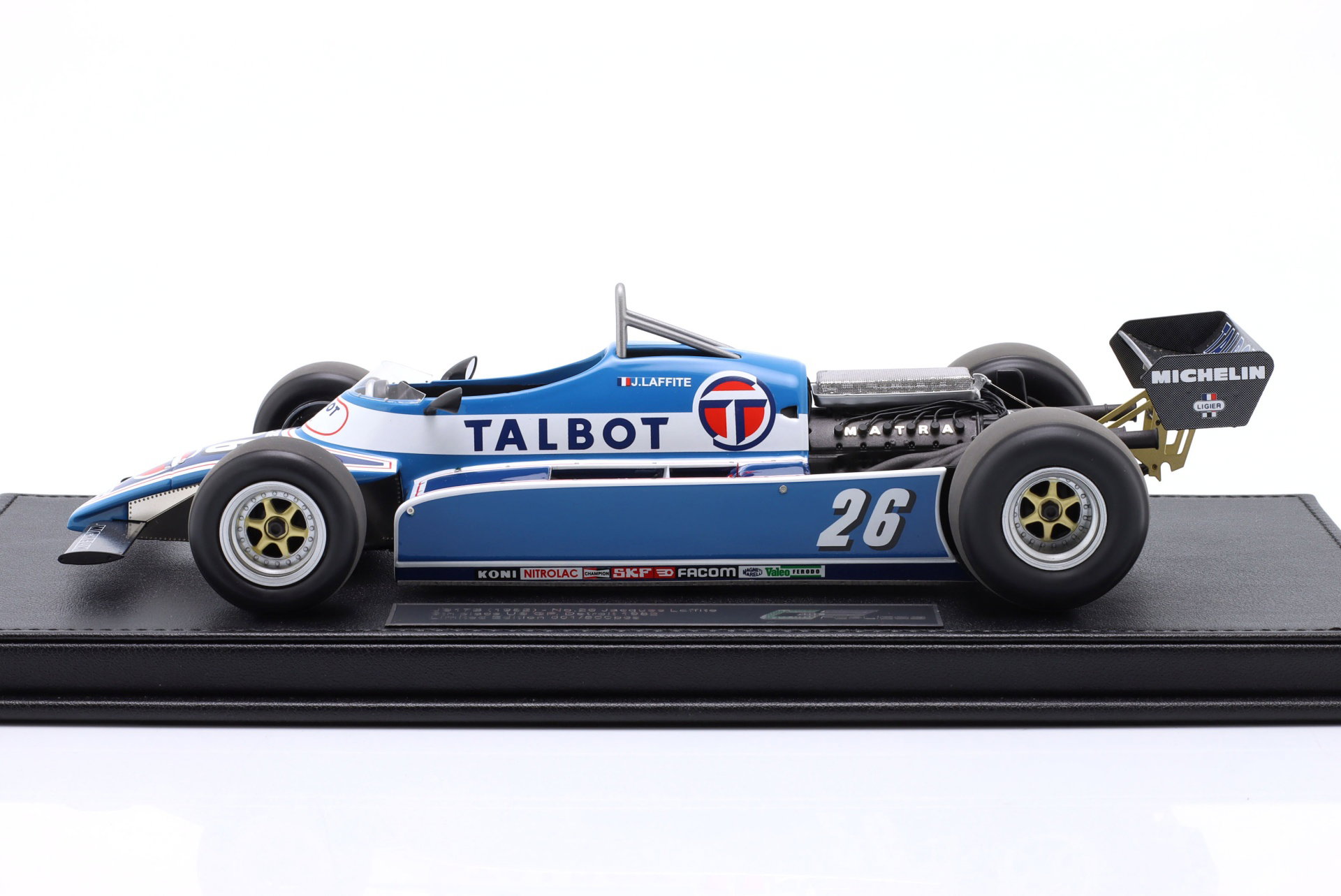 Jacques Laffite Ligier JS17B #26 6. USA Øst GP formel 1 1982 1:18 GP Replicas