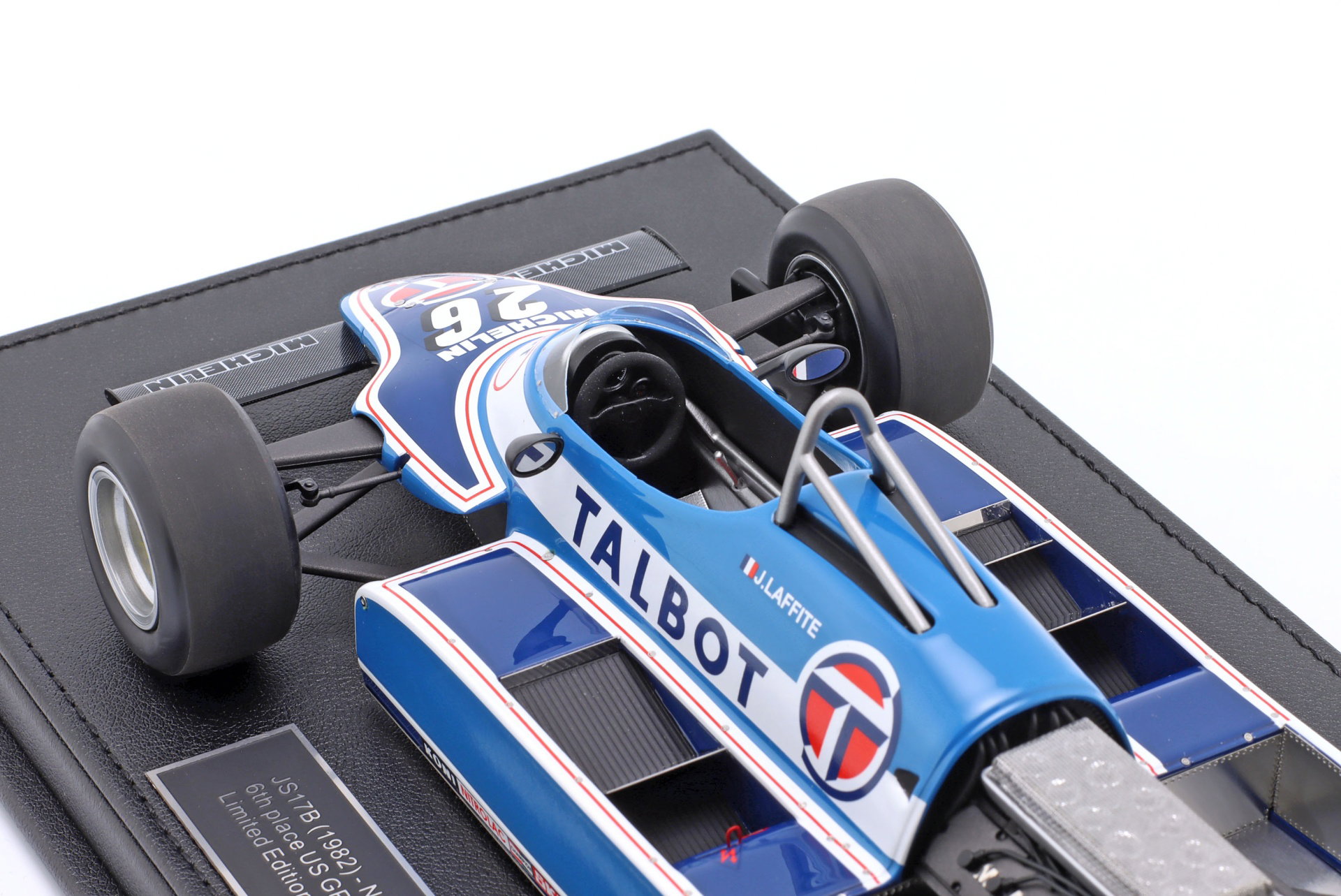 Jacques Laffite Ligier JS17B #26 6. USA Øst GP formel 1 1982 1:18 GP Replicas