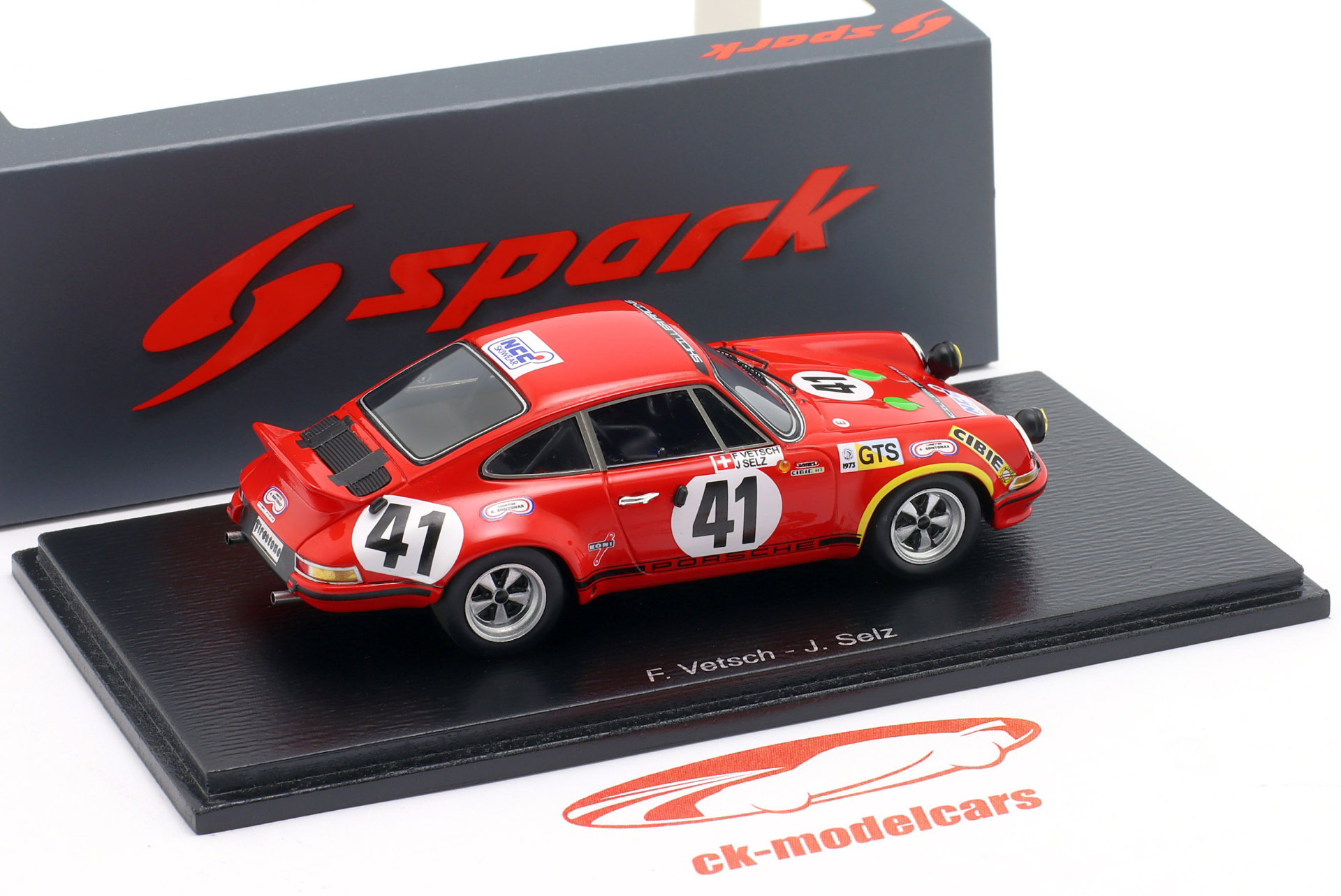 Porsche 911 Carrera RS #41 24h LeMans 1973 Selz, Vetsch 1:43 Spark