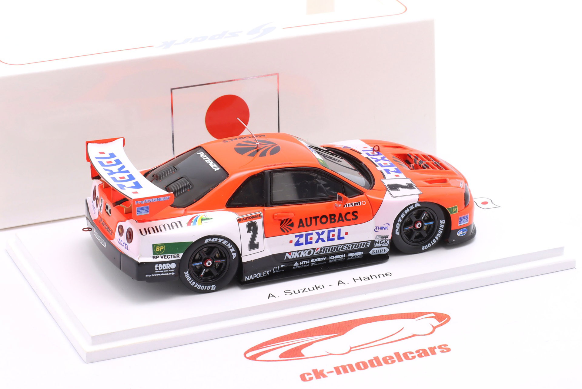 Nissan Skyline GT-R #2 GT500 Super GT Japan 1999 Suzuki, Hahne, Krumm 1:43 Spark