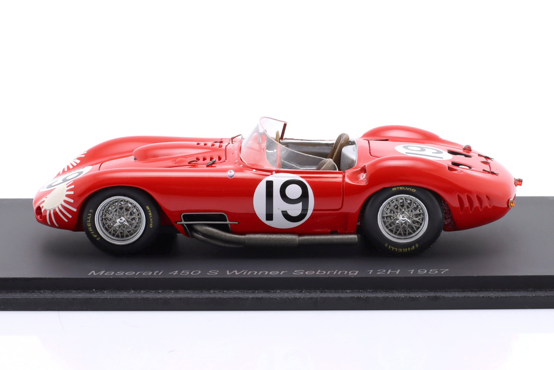 Maserati 450S #19 ganador 12h Sebring 1957 Behra, Fangio 1:43 Spark