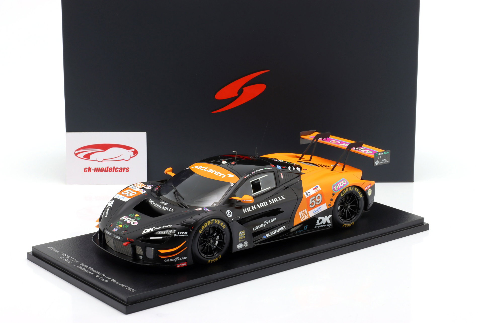 McLaren 720S GT3 Evo #59 24h LeMans 2024 Saucy, Cottingham, Costa 1:18 Spark